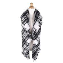 Load image into Gallery viewer, Premium Winter Large Soft Knit Plaid Checked Square Blanket Scarf Shawl Wrap