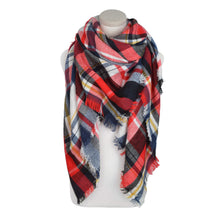 Load image into Gallery viewer, Premium Winter Large Soft Knit Plaid Checked Square Blanket Scarf Shawl Wrap