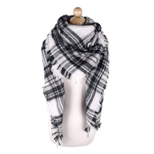 Load image into Gallery viewer, Premium Winter Large Soft Knit Plaid Checked Square Blanket Scarf Shawl Wrap