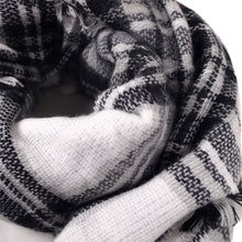 Load image into Gallery viewer, Premium Winter Large Soft Knit Plaid Checked Square Blanket Scarf Shawl Wrap