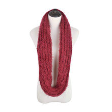 Load image into Gallery viewer, Super Soft Solid Color Winter Rib Knit Fur Thick Infinity Loop Circle Scarf
