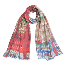 Load image into Gallery viewer, Elegant Multi Color Feather Print Frayed Edge Fashion Scarf Shawl Wrap