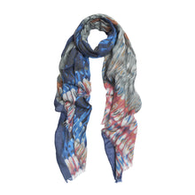 Load image into Gallery viewer, Elegant Multi Color Feather Print Frayed Edge Fashion Scarf Shawl Wrap