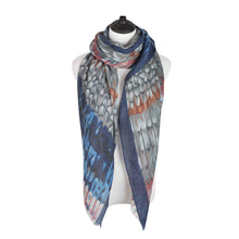 Load image into Gallery viewer, Elegant Multi Color Feather Print Frayed Edge Fashion Scarf Shawl Wrap