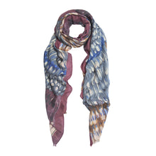 Load image into Gallery viewer, Elegant Multi Color Feather Print Frayed Edge Fashion Scarf Shawl Wrap