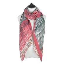 Load image into Gallery viewer, Elegant Multi Color Feather Print Frayed Edge Fashion Scarf Shawl Wrap