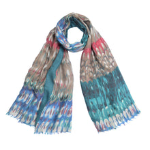 Load image into Gallery viewer, Elegant Multi Color Feather Print Frayed Edge Fashion Scarf Shawl Wrap