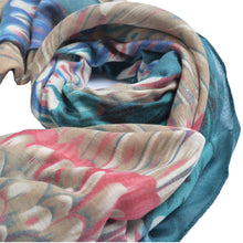 Load image into Gallery viewer, Elegant Multi Color Feather Print Frayed Edge Fashion Scarf Shawl Wrap