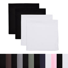 Load image into Gallery viewer, 4-Pack Premium Pure Cotton Solid Color Bandanas Square Scarf Headband Wrap 22"