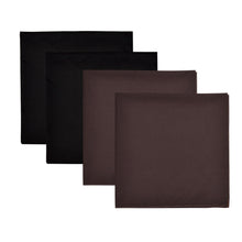 Load image into Gallery viewer, 4-Pack Premium Pure Cotton Solid Color Bandanas Square Scarf Headband Wrap 22"