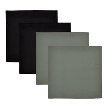Load image into Gallery viewer, 4-Pack Premium Pure Cotton Solid Color Bandanas Square Scarf Headband Wrap 22"