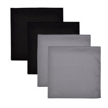 Load image into Gallery viewer, 4-Pack Premium Pure Cotton Solid Color Bandanas Square Scarf Headband Wrap 22"