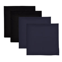 Load image into Gallery viewer, 4-Pack Premium Pure Cotton Solid Color Bandanas Square Scarf Headband Wrap 22"
