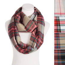 Load image into Gallery viewer, Premium Winter Soft Knit Plaid Checked Blanket Infinity Loop Circle Scarf Wrap