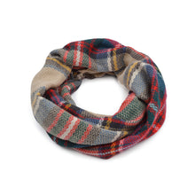 Load image into Gallery viewer, Premium Winter Soft Knit Plaid Checked Blanket Infinity Loop Circle Scarf Wrap