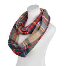 Load image into Gallery viewer, Premium Winter Soft Knit Plaid Checked Blanket Infinity Loop Circle Scarf Wrap