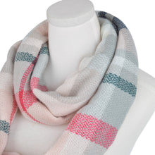 Load image into Gallery viewer, Premium Winter Soft Knit Plaid Checked Blanket Infinity Loop Circle Scarf Wrap
