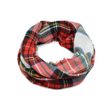 Load image into Gallery viewer, Premium Winter Soft Knit Plaid Checked Blanket Infinity Loop Circle Scarf Wrap