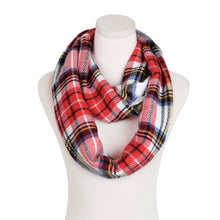 Load image into Gallery viewer, Premium Winter Soft Knit Plaid Checked Blanket Infinity Loop Circle Scarf Wrap