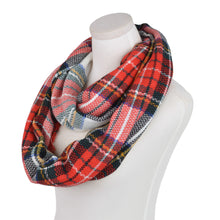 Load image into Gallery viewer, Premium Winter Soft Knit Plaid Checked Blanket Infinity Loop Circle Scarf Wrap