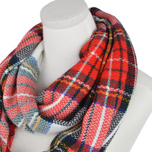Load image into Gallery viewer, Premium Winter Soft Knit Plaid Checked Blanket Infinity Loop Circle Scarf Wrap
