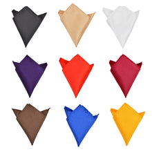 Load image into Gallery viewer, 5-Pack Set Men's Solid Color Pocket Square Handkerchief - Diff Colors
