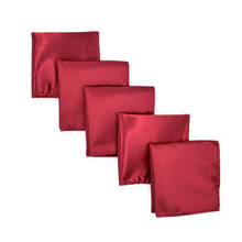 Load image into Gallery viewer, 5-Pack Set Men's Solid Color Pocket Square Handkerchief - Diff Colors