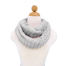 Load image into Gallery viewer, Super Soft Premium Faux Fur Solid Stripe Warm Infinity Circle Scarf