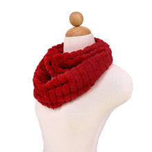 Load image into Gallery viewer, Super Soft Premium Faux Fur Solid Stripe Warm Infinity Circle Scarf