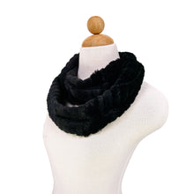 Load image into Gallery viewer, Super Soft Premium Faux Fur Solid Stripe Warm Infinity Circle Scarf