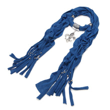 Load image into Gallery viewer, Elegant Charm Pendant Jewelry Necklace Scarf w- Fleur de lis Medallion