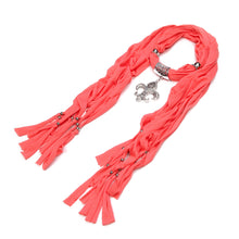 Load image into Gallery viewer, Elegant Charm Pendant Jewelry Necklace Scarf w- Fleur de lis Medallion