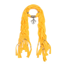 Load image into Gallery viewer, Elegant Charm Pendant Jewelry Necklace Scarf w- Fleur de lis Medallion