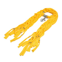 Load image into Gallery viewer, Elegant Charm Pendant Jewelry Necklace Scarf w- Fleur de lis Medallion