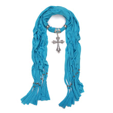 Load image into Gallery viewer, Elegant Cross Charm Pendant Jewelry Necklace Scarf