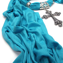 Load image into Gallery viewer, Elegant Cross Charm Pendant Jewelry Necklace Scarf