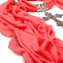 Load image into Gallery viewer, Elegant Cross Charm Pendant Jewelry Necklace Scarf
