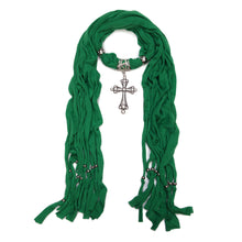 Load image into Gallery viewer, Elegant Cross Charm Pendant Jewelry Necklace Scarf