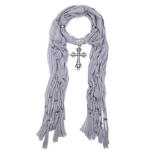 Load image into Gallery viewer, Elegant Cross Charm Pendant Jewelry Necklace Scarf