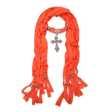 Load image into Gallery viewer, Elegant Cross Charm Pendant Jewelry Necklace Scarf