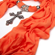 Load image into Gallery viewer, Elegant Cross Charm Pendant Jewelry Necklace Scarf
