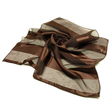 Load image into Gallery viewer, Premium Silk Feel Striped Satin Square Scarf 21"
