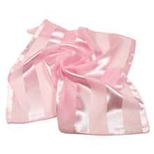 Load image into Gallery viewer, Premium Silk Feel Striped Satin Square Scarf 21"