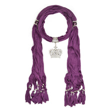 Load image into Gallery viewer, Elegant Princess Crown Charm Pendant Jewelry Necklace Scarf