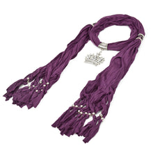 Load image into Gallery viewer, Elegant Princess Crown Charm Pendant Jewelry Necklace Scarf