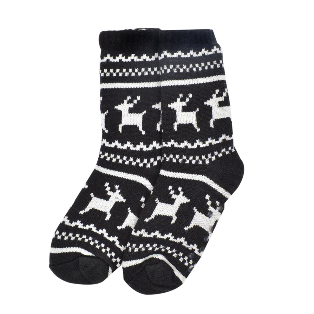 Extra Thick Reindeer Non-Skid Thermal Fleece-lined Knitted Plush Winter Socks