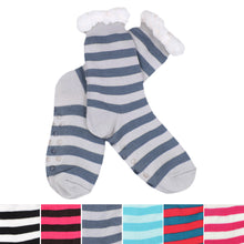Load image into Gallery viewer, Extra Thick Striped Non-Skid Thermal Fleece-lined Knitted Plush Winter Socks