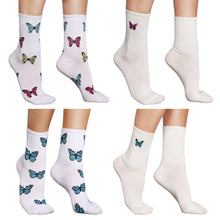 Load image into Gallery viewer, Women's 2-Pack Soft Cotton Butterfly Print Causal Crew Socks