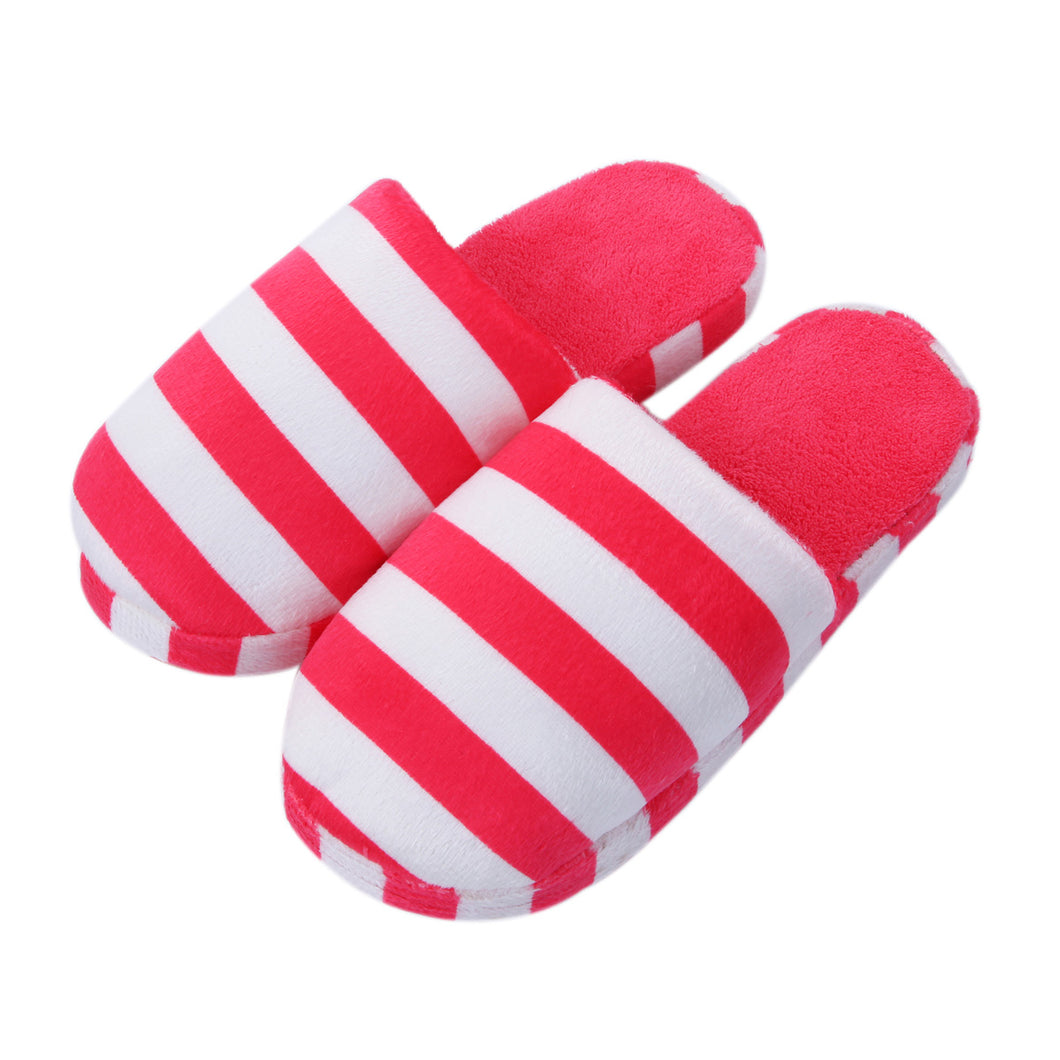 Classic Striped Fleece Fabric House Slippers - Different Colors