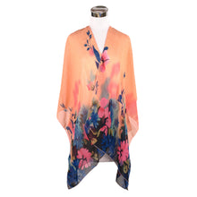 Load image into Gallery viewer, Elegant Chiffon Floral Sheer Kimono Wrap Cardigan Beach Cover Up